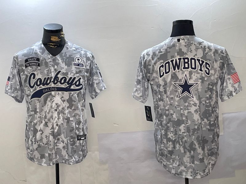 Men Dallas Cowboys Blank Nike Arctic Camo 2024 Salute to Service Limited NFL Jersey style 7->dallas cowboys->NFL Jersey